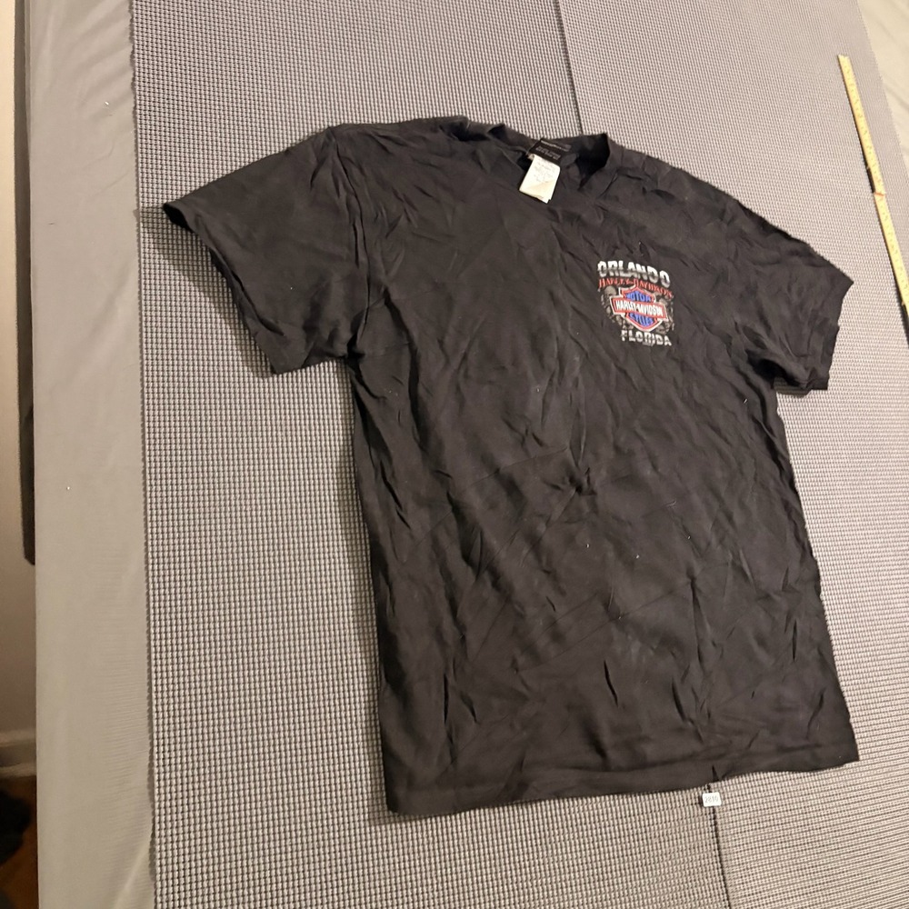 Harley-Davidson Orlando Florida Skull Graphic T-Shirt Black Mens Size L - Picture 2 of 5
